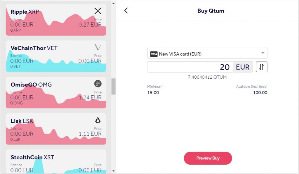 Buy Qtum using a credit card