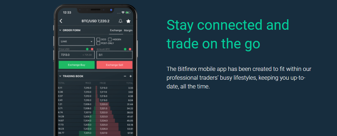 Bitfinex mobile app
