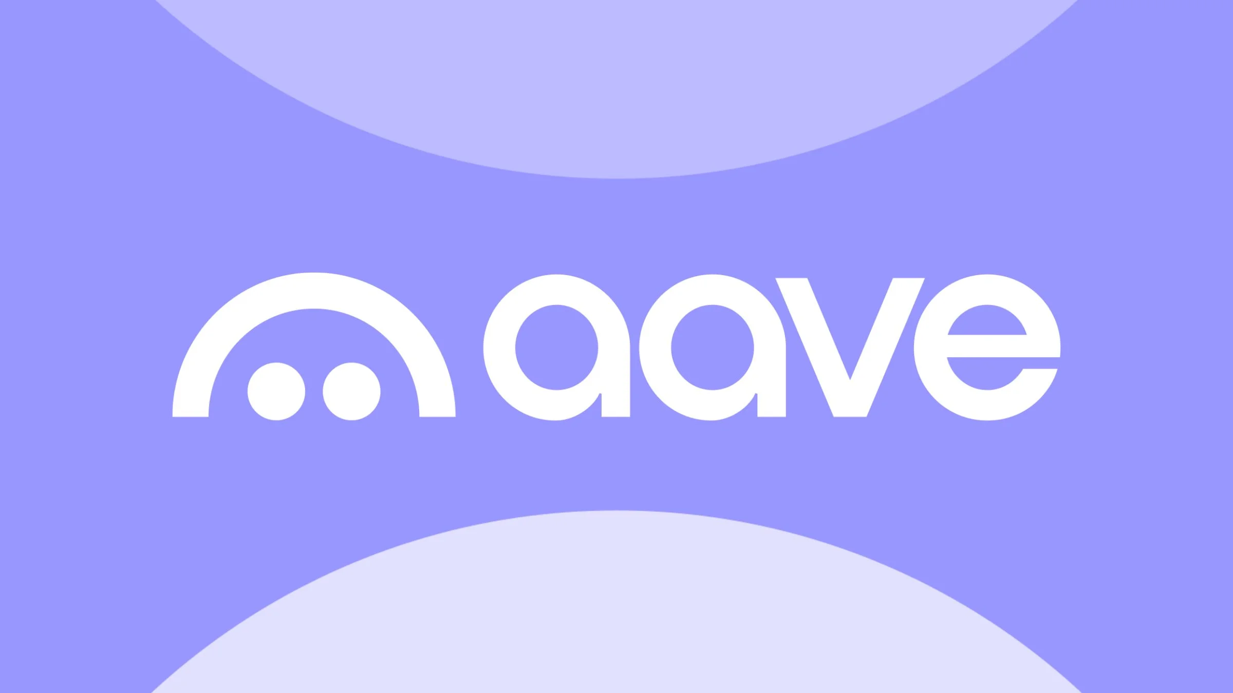 Aave decentralized finance protocol logo displayed on a purple background