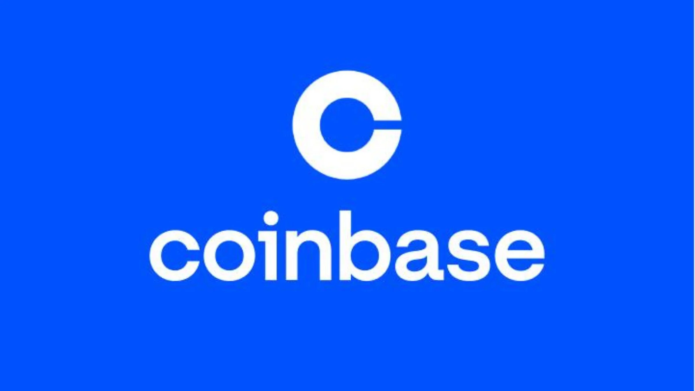 Coinbase logo on a blue background
